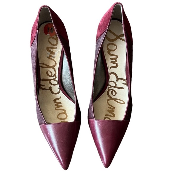 Sam Edelman Leather Burgundy Desiree Heels Size 10 - Picture 2 of 8